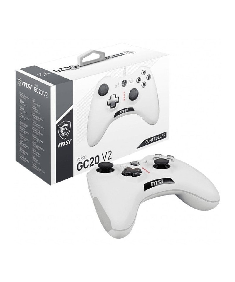 MANETTE GAMING FILAIRE MSI FORCE GC20 V2 / BLANC